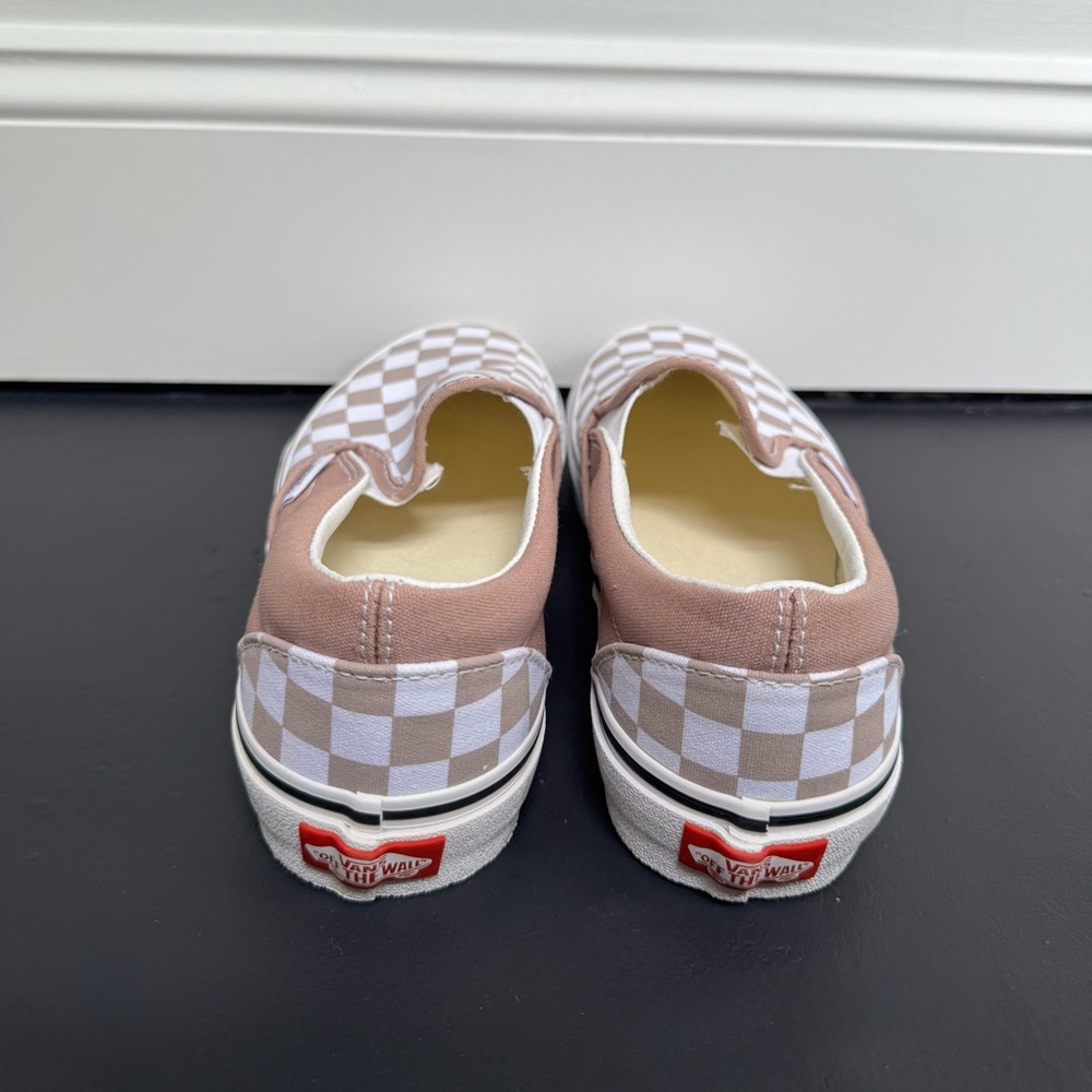 Vans taupe and White Checkered Slip-Ons - Picture 4 of 6